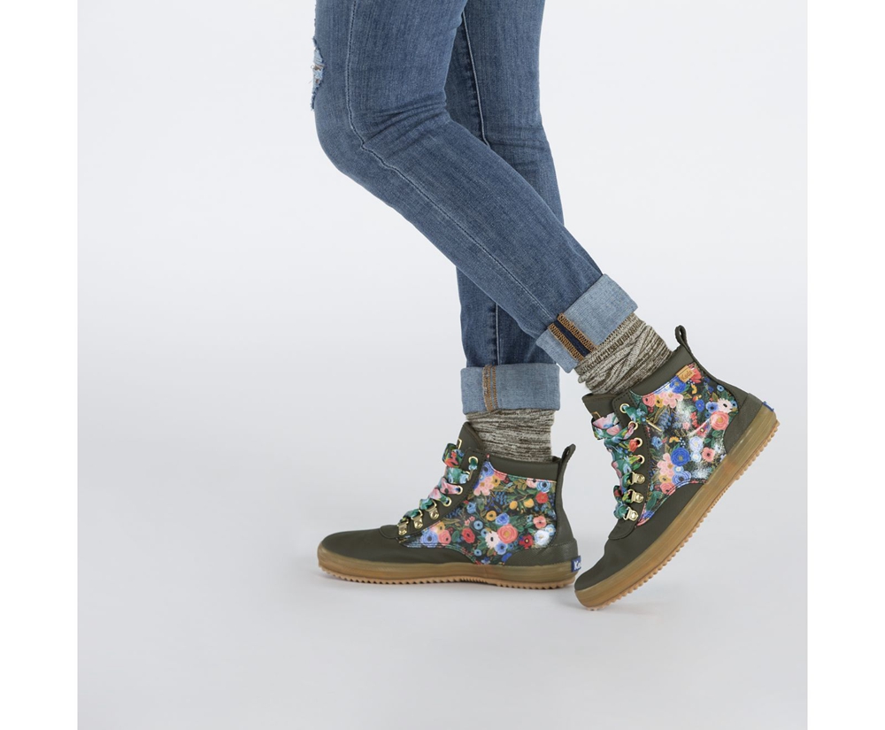 Botas Keds Mujer Verde - Rifle Paper Co. Scout Water-Resistant Garden Party - 278-UIBDWX